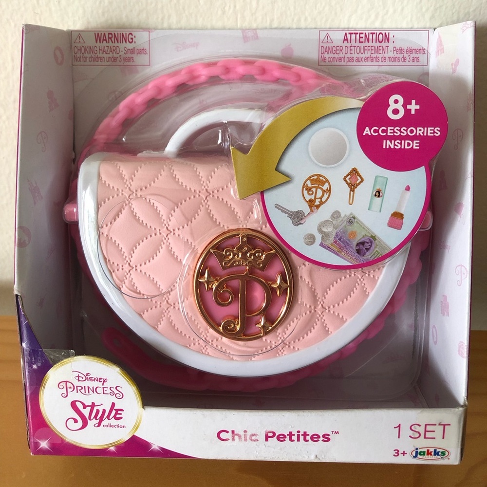 Disney Princess Quilted Pink/White Toy Bag With Fun Accessories Never Opened